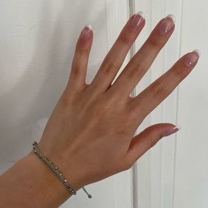 Blue String Bracelet with Gold Jewels